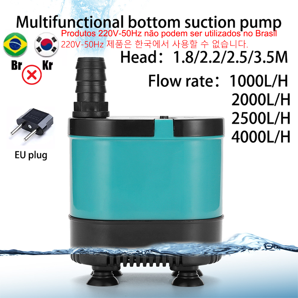 Marine Aquarium Water - 20/35/50/60W Bottom Suction Submersible Pump Fish