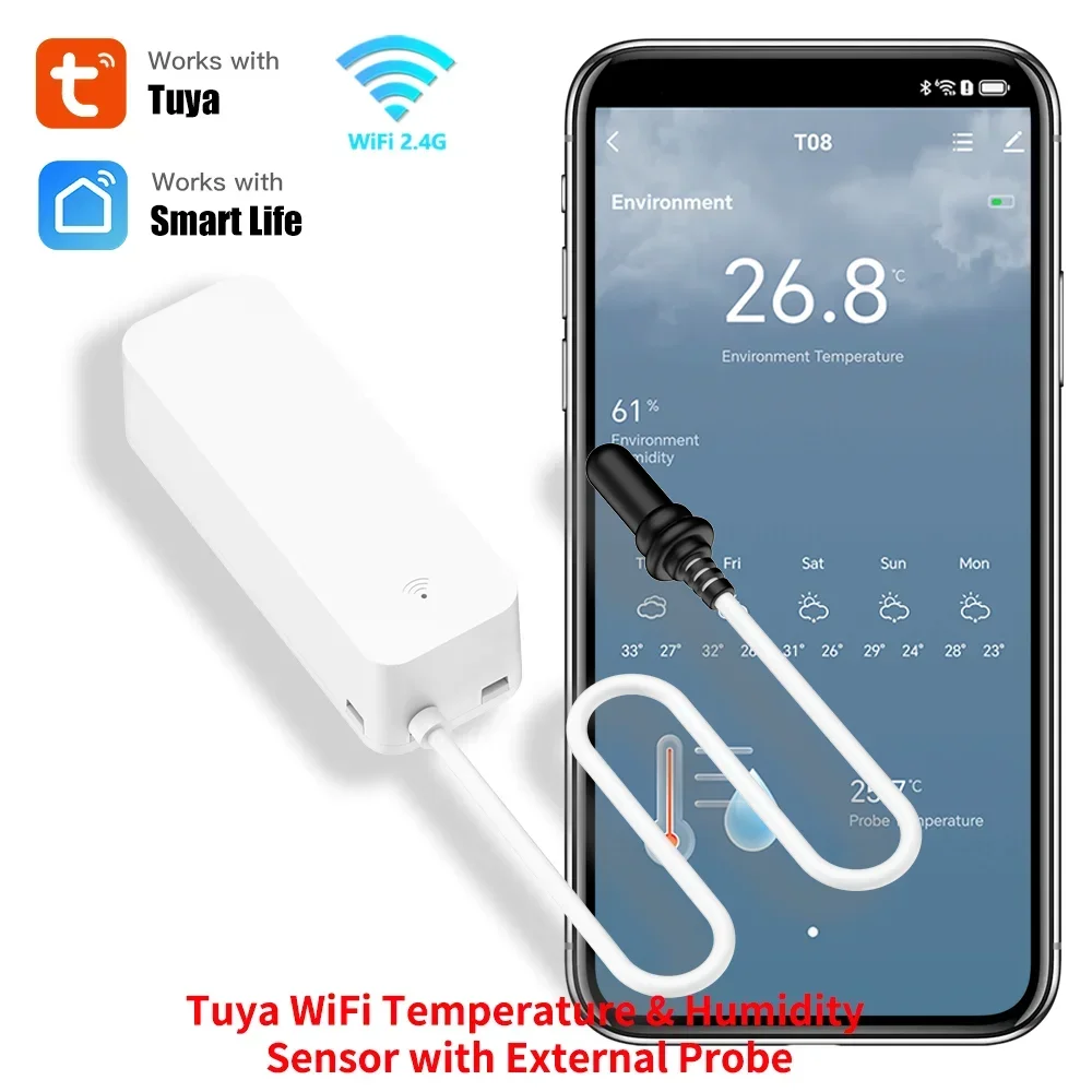 Aquarium Marine Plants - Tuya WiFi Temperature Humidity Sensor With
