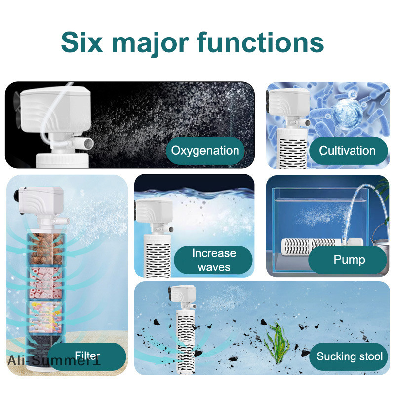 【E】3 In 1 Aquarium Filter Pump - Marine Aquarium Wave Maker recension och pris