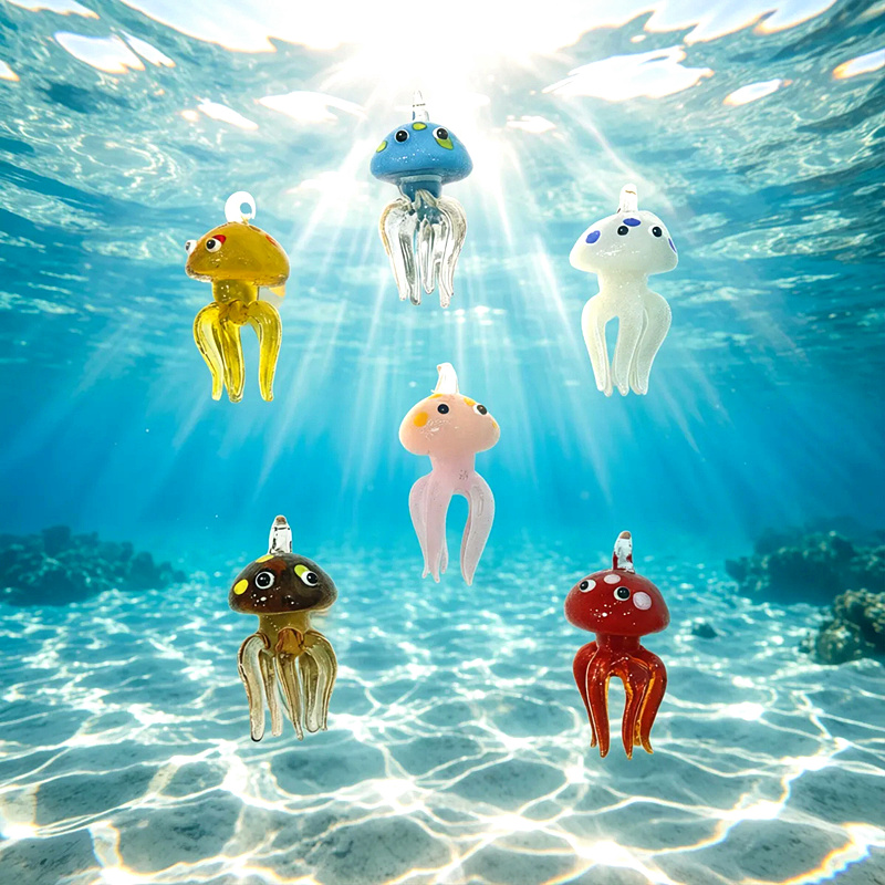 Colorful Mini Jellyfish Glass  - Aquarium Marine recension och pris
