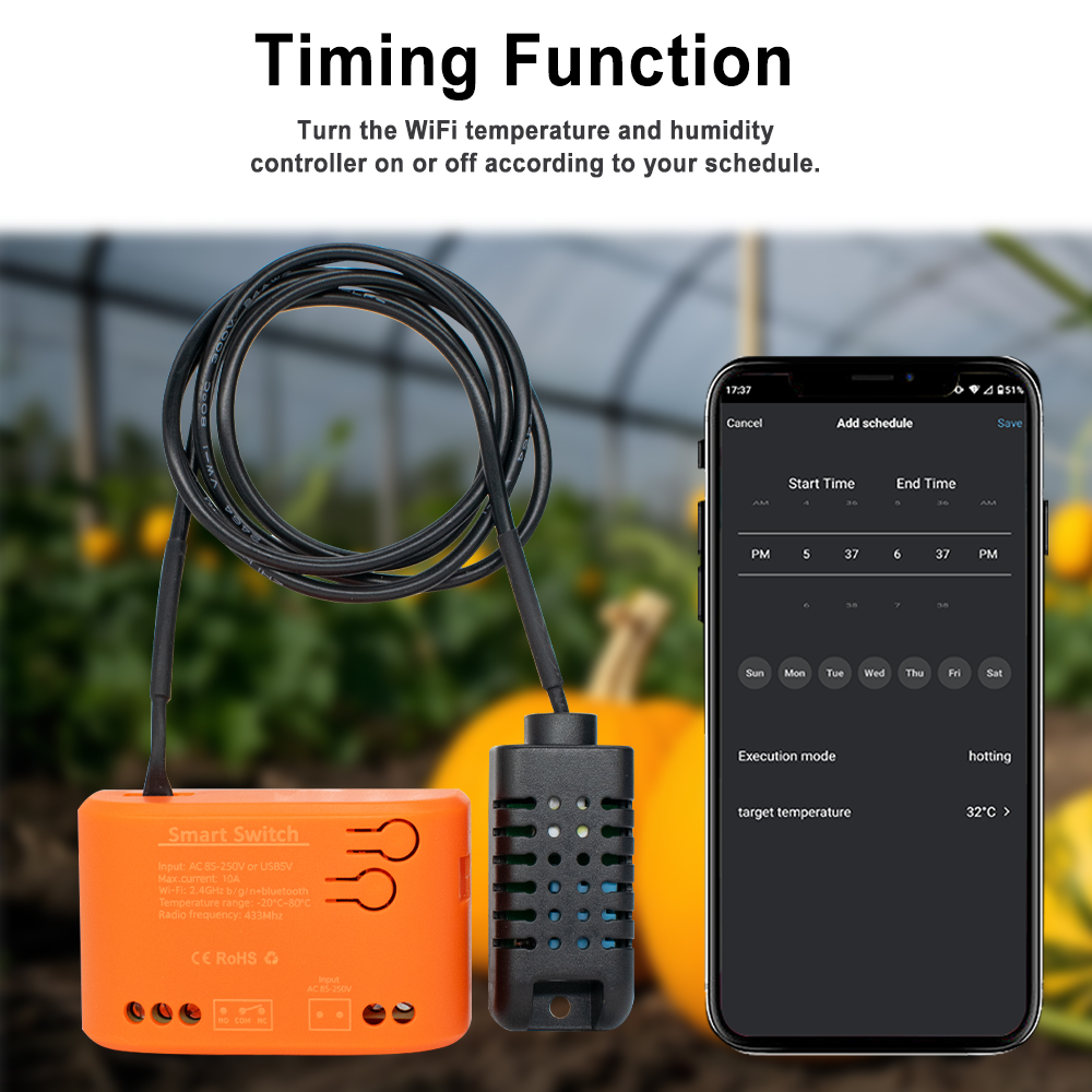 Tuya WiFi Temperature Humidity - Aquarium Marine Plants recension och pris
